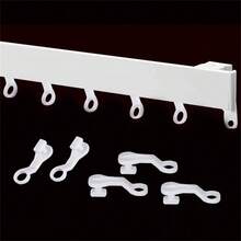 2Set (50pcs/Set)Strong White Curtain Track Glide Runner Glider Hook For Swish Railing - White - View 6