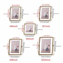 1pc Golden Metal Photo Frame, Acrylic Transparent Stand Photo Frame, Black Photo Desktop Decorative Frame,6-Inch 7-Inch 8-Inch Home Decoration Ornament, Holiday Gift, Festive Gifts, Creative Decorations - Black - View 5