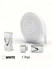 QKC 1 Paar Schnürsenkel, einfach zu verwenden mit Metallschnalle, geeignet für verschiedene Schuhe, keine erneute Bindung der Schnürsenkel nötig