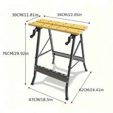 Banco de trabajo, Banco de trabajo móvil portátil, Mesa de trabajo Mesa de trabajo multiusos - Marrón - Ver 3