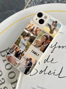 Customized Transparent Anti-Drop Thick Personalized Multi-Photo Protective Phone Case For Daily Life, Party, Family, Suitable For A12, A13, A14, A55, A54, A52, A73, S23, 24 Ultra, A15/ 11, 12, 13, 14, 15, 16 Pro Max - White - View 6