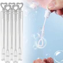 10/20/50/100pcs Creative Heart-Shaped (Empty Bottle) Bubble Wands, Wedding/Party Decoration Bubble Sticks - Transparent-10pcs - View 3
