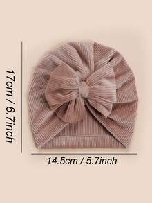 Set de 3 gorros de bebé de pana, diseño a rayas, gorros cálidos para recién nacidos, suaves y cómodos, con opciones de multicolor, versátiles para uso diario, para todas las estaciones - Multicolor - Ver 2
