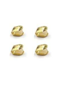 4pcs Classic Smooth Single Tooth Hip Hop Grillz Set, Adjustable Unisex Party Stage Props