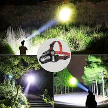 户外多功能 LED 传感器头灯，使用 1 X 18650 1500mAh 电池，Type-C 充电，5 种照明模式，适用于礼物、海滩梳理、露营、巡逻等