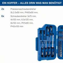 Scheppach TB99 Tool Box Filled 90Piece Tool Set Workshop Case Equipped with Wrench Hammer Pliers Screwdriver Tool Box Foldable for Workshop and Household