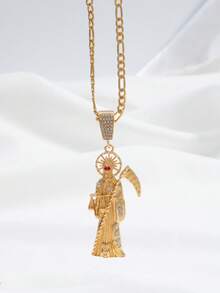 1PC Sickle Death Reaper Light Luxury Charm Gorgeous Necklace Versatile Clavicle Chain Jewelry - Multicolor - View 9