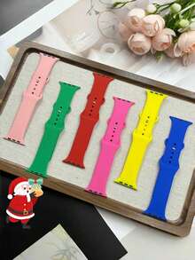 Curea de schimb din silicon moale, impermeabilă, compatibilă cu Band Series 10, 9, 8, 7, 6, 5, 4, 3, SE, Ultra, pentru femei și bărbați, 38 mm, 40 mm, 41 mm, 42 mm, 44 mm, 45 mm, 46 mm, 49 mm, pachet de 6 buc.