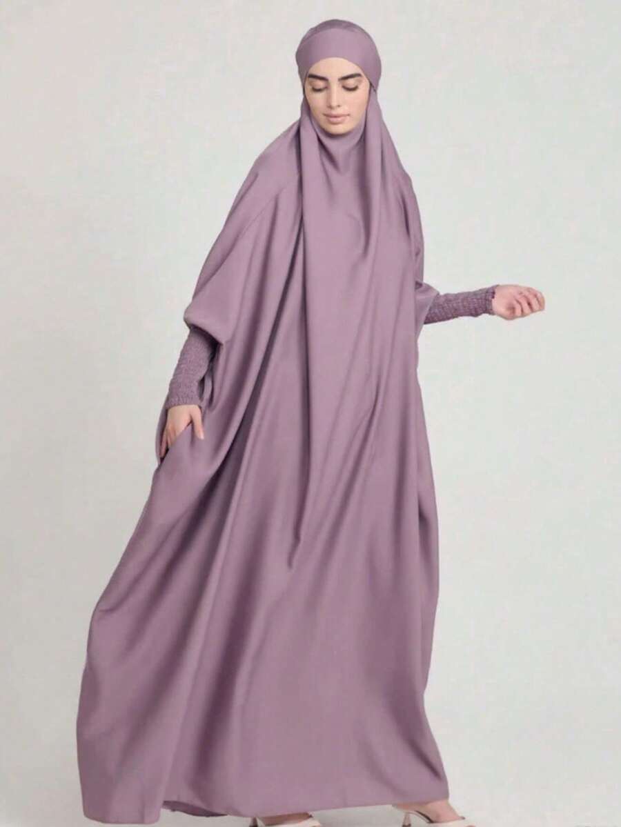 1 件 Hijab Khimar 和 Abaya 连衣裙,宽松长袍,松紧袖设计,高度私密,优质 穆斯林女性祈祷头巾,伊斯兰服装 Khimar - 彩色 - 查看 1