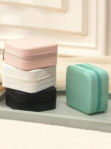 1pc Travel Accessory Box, Portable Waterproof Jewelry Box, Exquisite Jewelry Box, Small And Compact Travel Jewelry Box, Storage Box, Rings, Earrings, Necklaces, Suitable For Daily Jewelry Storage Or Travel Accessories, Summer Storage Organizer Gift For Women And Girls For Women Storage Organizer Travel Essentials Back To School Dormitory Storage