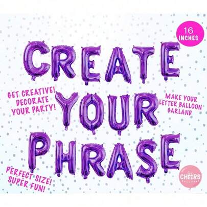 16" Purple Letter And Numbers Balloons - Create Your Balloon Banner - Gold Foil Balloon - Letter Balloons - Party Decor (Default Gold)Default Golden Balloon