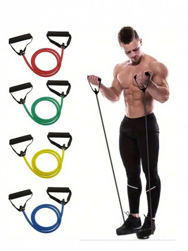 1PC With Handle Resistance Strap, Exercise Strap, Men's And Women's Handle Exercise Strap, Household Strength Training Equipment, Adjustable Power Device, Multi-Functional Yoga Tension Rope For Exercise And Fitness