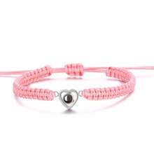 Customized New Projection Bracelet, Stainless Steel Round Photo Bracelet, Customized Colorful Woven Projection Bracelet, Adjustable, Christmas Gift