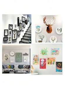 12 piezas de ganchos para colgar cuadros, instalación sin daños con pegatinas mágicas de doble cara, sin necesidad de perforar, colgadores de cuadros con ganchos de pared extraíbles, adecuados para marcos y obras de arte, convenientes para quitar e instalar, aplicables para controles remotos, marcos, enchufes, etc.