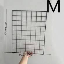 1 Kệ treo tường hình lưới DIY bằng kim loại sắt nghệ thuật Khung ảnh trưng bày Giá trang trí Giá lưu trữ gắn tường Phòng ngủ Ký túc xá Trang trí Phụ kiện treo (Phiên bản cũ hoặc mới ngẫu nhiên) - màu đen - Xem 10