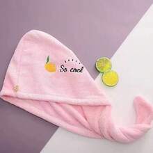 1 件速干超细纤维毛巾 - 柔软珊瑚绒，吸水浴帽，超强吸水干发巾，刺绣，无甲醛，浴室用品，浴室配件