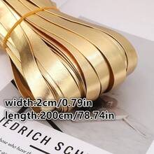 2m Artificial PU Leather Decoration Strap, Gold/Silver/Pink, DIY Accessories For Clothing, Bags And Hats