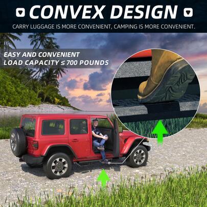 6 Running Boards Side Steps 07-18 JK JKU Black Powder Coated