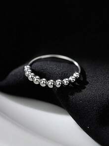 1枚極簡時尚s925純銀戒指,抗焦慮和創意戒指,適合女性作為珠寶禮物