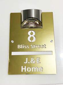 Solar Powered House Number Plaque - Automatically Lights Up At Dusk. Elegant Gold Appearance, Energy-Efficient And . Perfect For Home Decor Or Gift To Loved Ones. - Multicolor - View 40