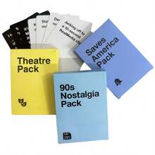 Cartas de Jogos de Natal Contra: Pacote Salva América, Pacote Nostalgia dos Anos 90, Pacote Teatro, Pacote de Cartas de Imagem 1, Pacote de Cartas de Imagem 2, Pacote de Cartas de Imagem 3, Mini Expansão, Material Resistente de Cartão, Jogo Interativo para Diversão e Entretenimento em Noites de Festa