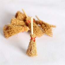 Weihnachtsdekoration Miniatur Puppenhaus Mikro Mini Besen Ornament, kreatives Heimdekoration Accessoire