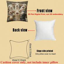 1pc Whimsical Watercolor Donkey Smile Print, Non-Embroidered, Peach Velvet Polyester Throw Pillow Cover, 45x45cm, Farmhouse Style, Zippered, Machine Washable, For Sofa And Bed Decor, No Insert