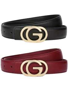 1/2pcs New Women's Belt With The Letter "G" Button, The Women's Fashionable, Simple And Versatile Denim Suit Belt, And The Elegant Waist