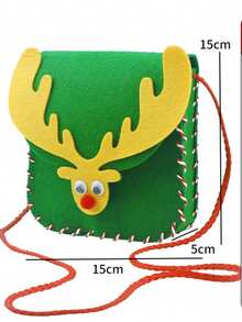 1pc Christmas Gift Bag, Handmade Mini Shoulder Bag, Felt Christmas Gift Bag, DIY Craft Kit, Christmas Eve Apple Bag, Candy Bag, Handmade Gift Suitable For Children