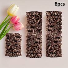 20个优雅缎面发圈，柔软纯色发绳，适合低马尾、高马尾、发髻和日常发型（黑色、白色、粉色、蓝色、棕色），马尾辫发圈，发圈，橡皮筋，发绳，发饰，头饰，弹力发带 - 彩色 - 查看 15