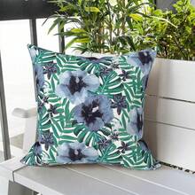 Outdoor/Indoor Throw Pillows, 18x18 Square Pillows With Inserts Bed, Couch, Sofa & Patio Furniture (Set Of 2, Monstera Blue), Decorative Pillows - Blue Salmone Tropical - 查看 6