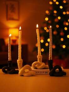 Portavelas de Navidad - Apto para velas rectas, artesanía de cerámica, diseño creativo, estilo minimalista | Adecuado para regalos, festivales, fiestas, decoración del hogar y de escritorio Decoración navideña Decoración de habitaciones Decoración de invierno