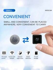 Camera vuông mini, camera an ninh gia đình, camera giấu kín di động, độ phân giải HD 1080P, camera WiFi không dây hồng ngoại nhìn đêm, tích hợp điểm phát sóng, ghi hình liên tục, pin 450mAh bền lâu, chỉ hỗ trợ mạng 2.4G, tầm nhìn đêm HD, giám sát từ xa, phát hiện chuyển động, hỗ trợ mở rộng bộ nhớ bằng thẻ SD, thích hợp cho nhà ở, xe hơi, văn phòng và nhiều tình huống khác nhau, có thể sử dụng trong nhà và ngoài trời, hỗ trợ giám sát trực tuyến. - Nhiều màu - Xem 4