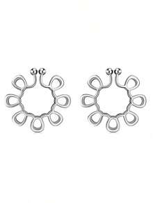 2PCS Non-Piercing Clip On Nipple Rings, Adjustable Dangling CZ Breast Jewelry For Women Stainless Steel Faux Piercing Jewelry