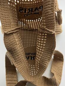 1pc- Knitted Shoulder Bag, Multifunctional Photo Prop Beach Bag With Embroidered Hollow Letters, Leisure Travel Handbag, Beach Necessities, Beach Necessities, Beach Supplies And Summer Necessities, Latest Holiday Bag, And Design-Conscious Leisure Storage Bag, Suitable For Holiday Travel, Holiday Gifts, Christmas Decorations And Christmas Gifts. (Styles Shipped Randomly)