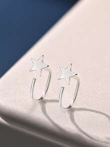 1 Piece Of S925 Sterling Silver Nose Ring With Geometric, Niche & Stylish Design Sensibility, Including Pierced Nose Ring Style. Suitable For Women's Daily Wear, It Is Also An Excellent Gift For Girlfriends, Mothers And Sisters.