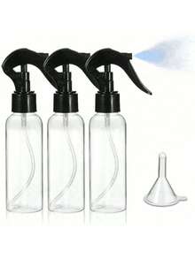 1/3 chai xịt nhỏ 100ml, chai rỗng trong suốt, vòi xịt phun sương mịn, có phễu, kích thước nhỏ gọn tiện dụng khi đi du lịch, dùng đựng chất lỏng, mỹ phẩm, chất tẩy rửa, sản phẩm chăm sóc cá nhân. - Nhiều màu - Xem 1