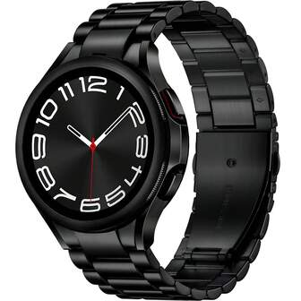 1 pieza Correa de metal de liberación rápida plateada y negra para Samsung Galaxy Watch 7, Galaxy Watch 6 Bands 6 Classic 47mm 43mm, 5 4 44mm 40mm FE 5 Pro 45mm 4 Classic 46mm 42mm, Correa de acero inoxidable para hombres y mujeres, 20mm