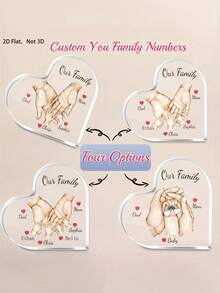 1pc Personalized Acrylic Family Member Hand Ornaments - Custom 3-6 Names Keepsakes, Desk Decorative Sign For Living Room, Bedroom And Office - Gift For Mom & Dad - Ideal Gift For Family On Mother'S Day, Father'S Day, Birthdays And Anniversary,Christmas Gifts, New Year Gifts.