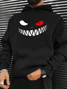 484 g/m² Sudadera niño Capucha para Hombre de Mezcla de Poliéster y Algodón al. 50%, Cómodo y Cálido, Sudadera informal para Hombre, Impresión de Camino Sonriendo Diversión - Mezcla de algodón, Cordón, Sudadera de Manga. Largo, Adecuado para Principios de primavera, Otoño y Invierno, Cómodo/Cálido, Impresión de Alto Calidad, Usado en Capas. o. Lanzamiento informal y Versátil Múltiple Tamaños Disponible: S-XXXL - Negro - Ver 1