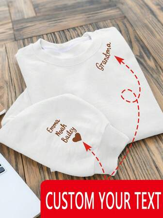 Personalized Custom Sweater White Top- Add Your Own Text - Personalization - Couple Gift Idea - Women Tops- Valentines Day Gift-Christmas Gift