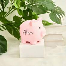 1pc Custom Large Piggy Bank With Engraved Name, Personalized Coin Bank, Adorable For Kids & Adults,Unique Gift For Family,Best Friends, Stylish Bag Charm Or Key Holder, Perfect For Birthday,Christmas,Thanksgiving,Halloween, And Special Occasions