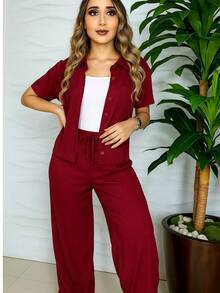 ✨ ¡Nuevo conjunto de 2 piezas que te encantará! ✨ Look fresco, cómodo y con mucho estilo - Rojo violeta - Ver 2