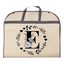 1个防尘衣物袋，防水衣物保护套，时尚26字母印花西装连衣裙衣物收纳袋，悬挂式衣柜整理袋，适用于学校、办公室、家庭、旅行、打包、收纳、返校季