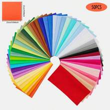 50pcs Solid Color Pre-Cut Fabric Squares, Colorful Series DIY Patchwork Cloth Set, Suitable For DIY Sewing, Dolls Cloth And Clothing Crafts - Multicolor - View 11