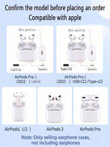 Matte Pink Bluetooth Earphone Case, Comes With 1 Earphone Case Hook, Compatible With AirPods Case, Compatible With AirPods Pro 3 Case, Compatible With AirPods 4 Case - 皇家藍 - 查看 4