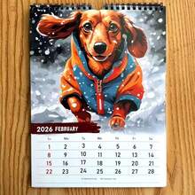 2026 Dackel Kalender - Lustiger Hunde Planer mit süßen Dackel Fotos, Monatskalender (Januar-Dezember) - Perfektes Geschenk für Hundeliebhaber, Zuhause, Büro oder Schreibtischdekoration - Ideal für Dackel Besitzer & Haustierbegeisterte - Lustiges Haustier Geburtstags- oder Einweihungsgeschenk, Weihnachten, Weihnachtsgeschenke, Weihnachtsdekoration, Neujahrsgeschenke, Neujahrsdekoration - Verschiedenfarbig - Übersicht 3