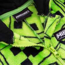 Minecraft | Creeper Mosaic Boys' Hooded One Piece Sleep Suit | Kids' PJs | Fast UK Delivery Shipping | Trusted UK Seller | Great Gift For Kids | Perfect For Halloween, Birthdays And Christmas - Green - View 7