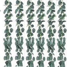 1/2pcs Handmade Artificial Green Money Leaf Eucalyptus Wreath Vine Plant, Suitable For Indoor And Outdoor Party Decor, Garland, Wedding Arch, Durable Plastic, No Power Needed