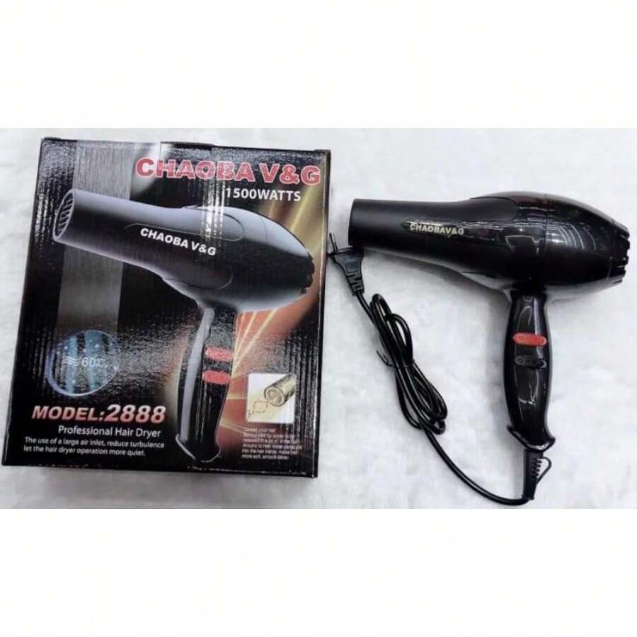 Secador de Cabello con Sistema de Protección Térmica y Aire Suave para Uso Diario Personas con Cabello Frágil - Negro - Ver 1